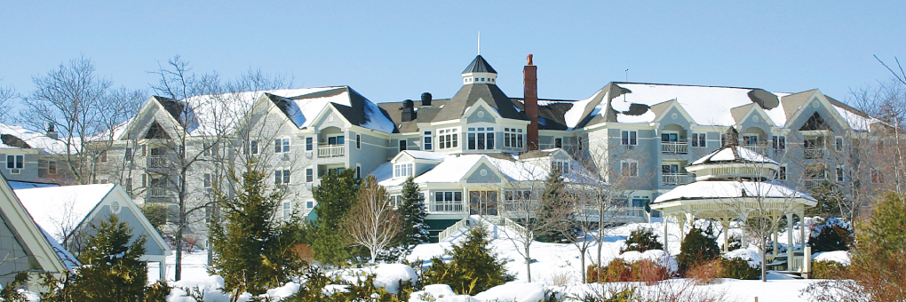 A sweeping view of Parker Inn during the Winter months.
